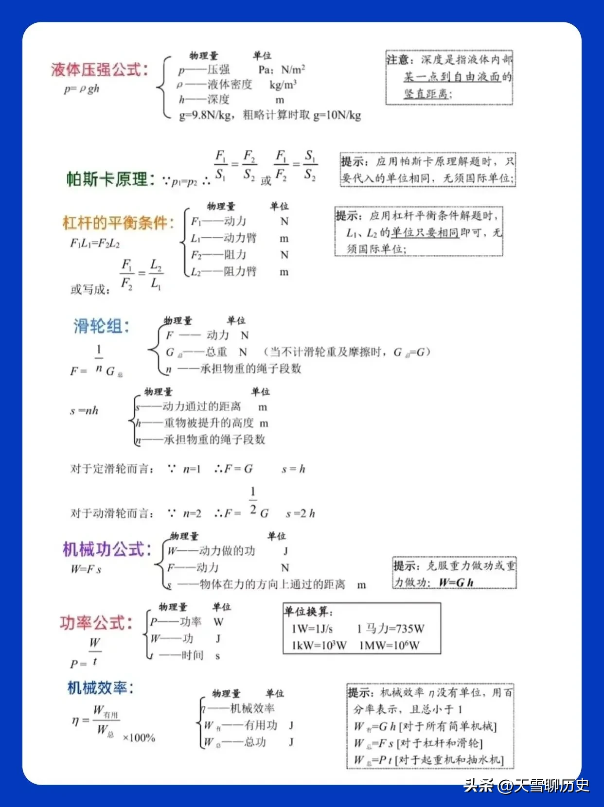 初中物理公式